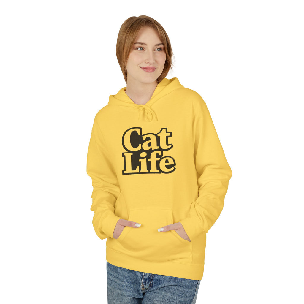 Cat Life Retro Text Hoodie | Cozy Cat Lover Sweatshirt | Cat Mom Gift